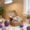 Handmade Cute Bunny Cuddles As Easter Gifts, With A Greeting Card Included. New Soft Plush  Bunny Cuddles, Boxed, With Easter Basket Stuffing.