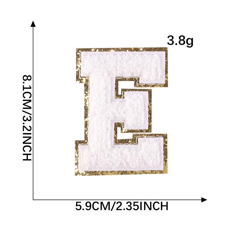 Embroidery Label Towel Embroidery Colored English Letter Patch Clothing Accessories Gold Edge Sticker Embroidery Chenille Embroidery Cloth Sticker