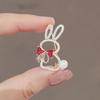 Cute Rabbit Bow Tie High-end Anti-glare Brooch Women's Rhinestone Brooch Pin Collar Pin