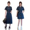 Plus Size Women's Denim Dress - 2026 Summer Slimming Skirt for Tummy Concealment