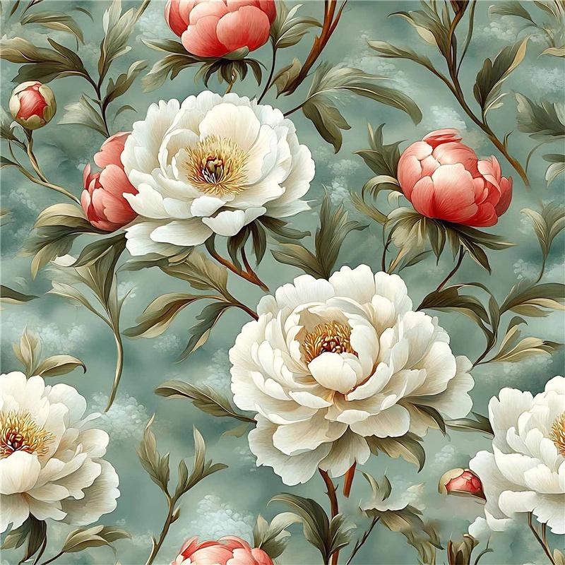 Vintage Floral Wallpaper Wainscoting Sticker Self-Adhesive Waterproof Moisture-Resistant Wall Decoration Renovation Upcycling