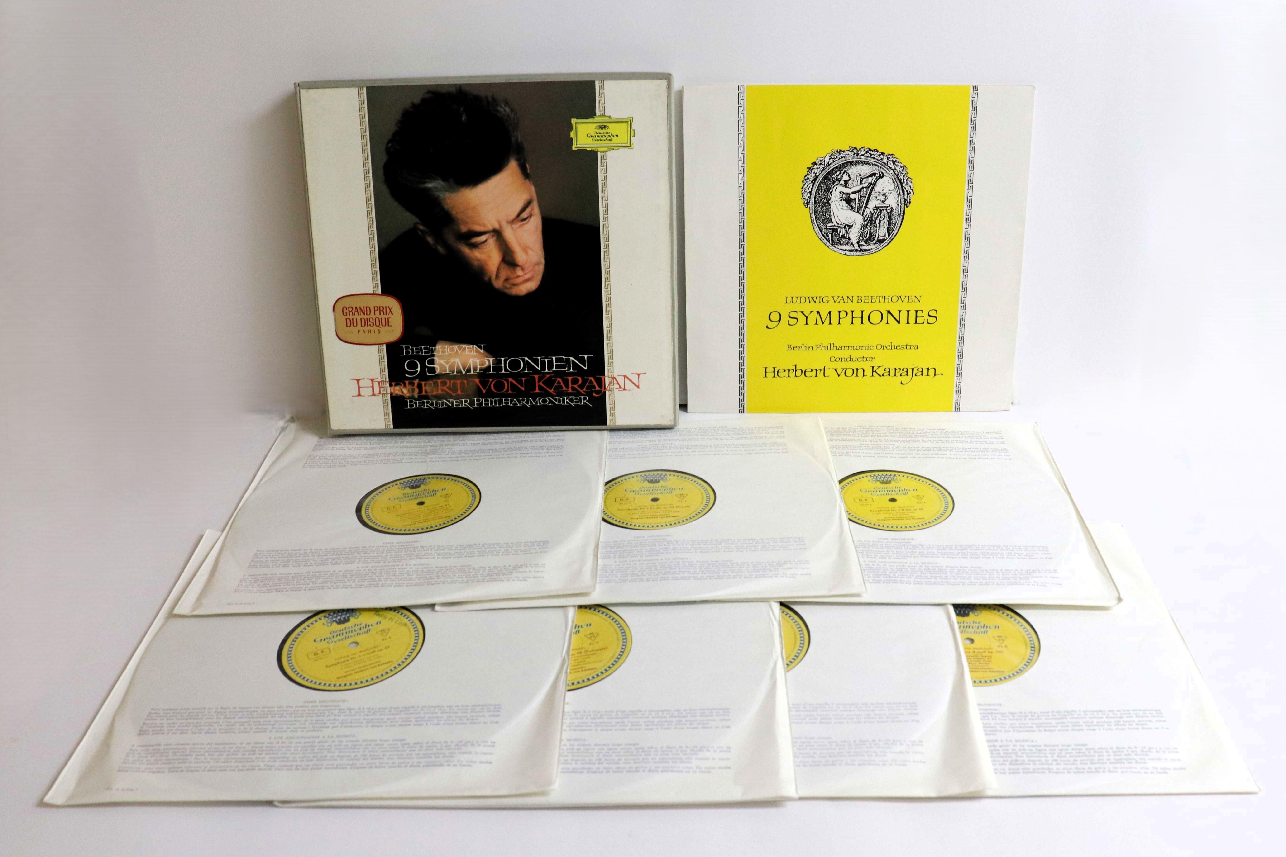 

LP Record HERBERT VON KARAJAN, BERLINER PHILH - Beethoven 9 Symphonien KL18 DEUTSCHE GRAMMO 1964 Germany Classical Used