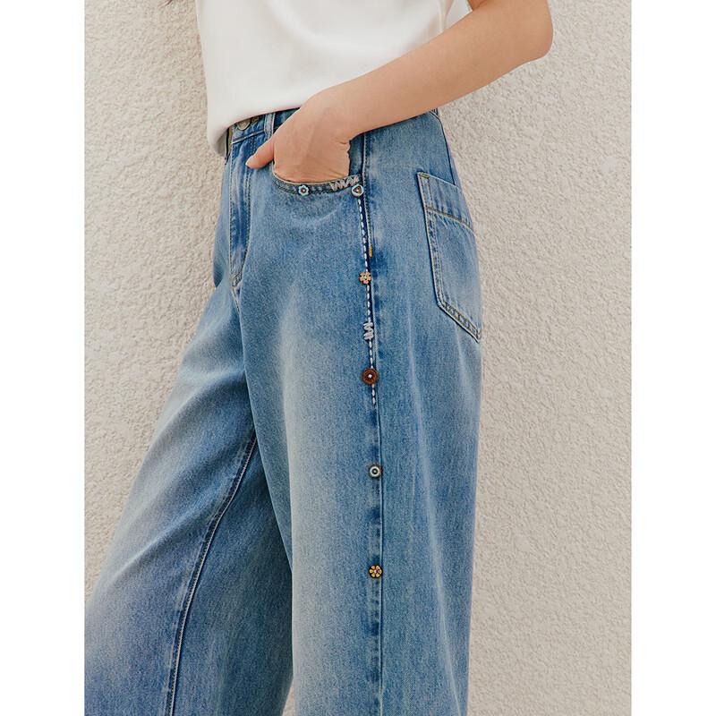 INMAN Women's Lyocell Denim Carrot Cropped Pants