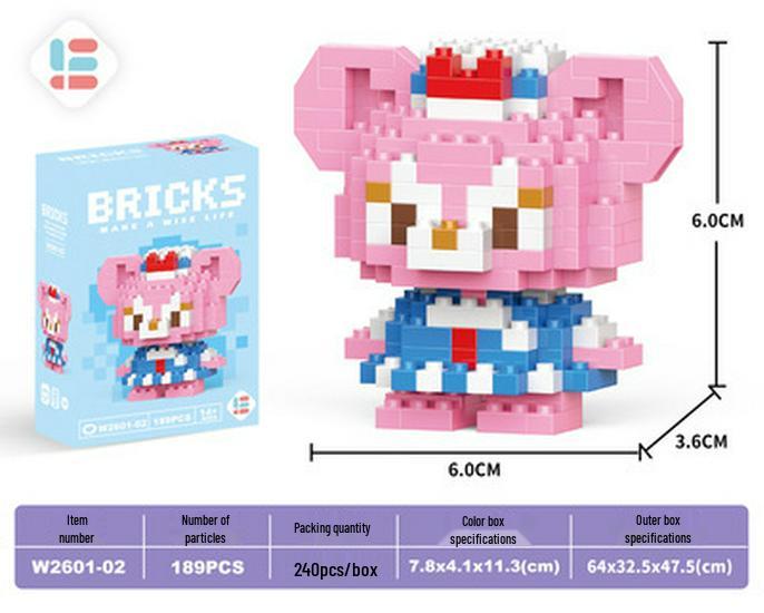 Cartoon Figurine Compatible Lego Bricks: Educational Micro Bricks Assemble Toy for Children