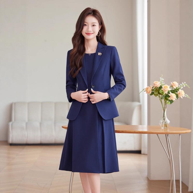 Professional Women's Clothing, Autumn and Winter Suit, Dress Set, Casual Temperament, Long-sleeved Corporate Dress, Two-piece Set, Commuting