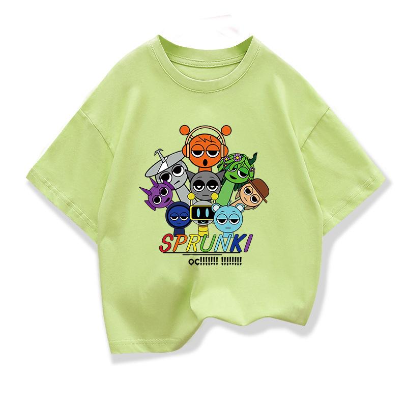 Summer Children's Short Sleeve T-Shirt  Spunki Horror Game Incredibox Tops Cartoon Clothes Tees Girls Boys Kids  Clothing