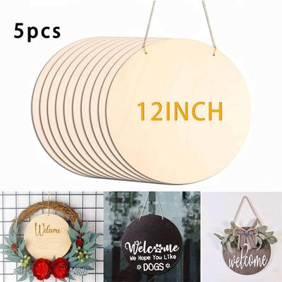 Round Wood Slices for DIY Painting - Children's Educational Craft, Birthday Decoration, Hanging Door Hanger