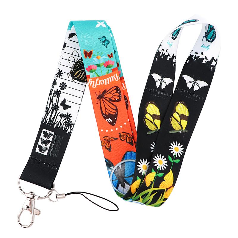 Yoga Sakura Credential Holder Little daisy Lanyard for Key Cute Neck Strap Card ID Badge Holder Key Chain Accessories Wholesale