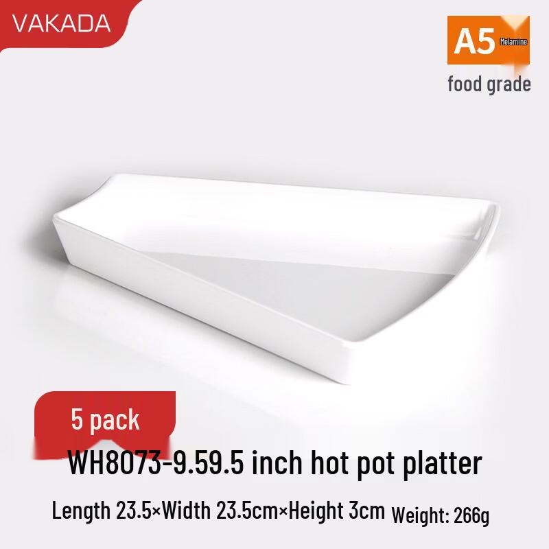 VAKADA Melamine 9.5-inch Round Dinner Plates, Set of 5
