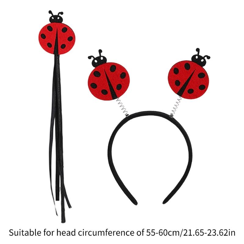 Lady Bugs Costume Accessories,Lady Bugs Costume Lady Bugs Glasses Lady Bugs Headband Fairys Wand for Halloween Dress up Cosplay