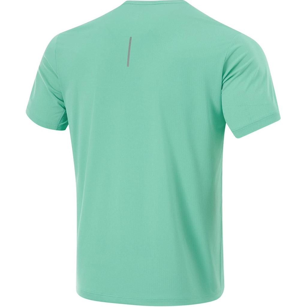 Li Ning Running Series Solid Color Logo Round Neck Comfortable Breathable Short Sleeve T-Shirt Men Tops Mint-Green ATSU025-2