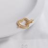 14K Gold-Filled Peach Heart Jewelry Buckle with Zircon and Pearl Pendant