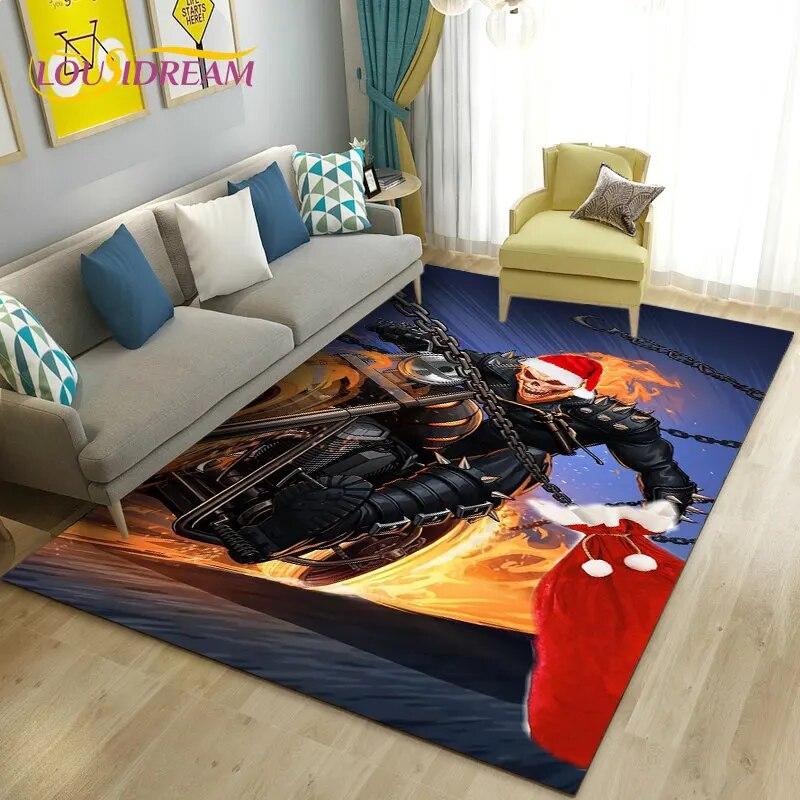 3D Retro Vintage Motorcycle Area Rug Large,Carpet Rug for Living Room Bedroom Sofa Decoration,Doormat Kitchen Non-slip Floor Mat