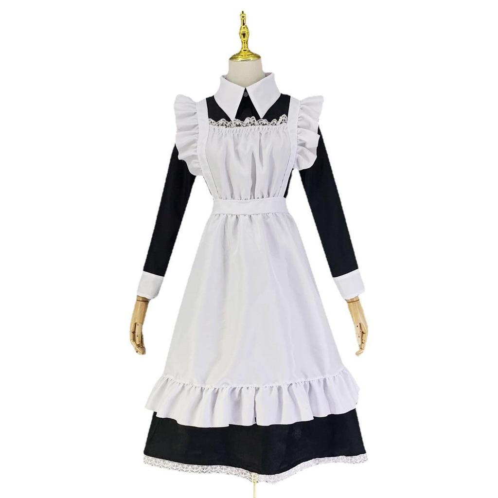 3pcs Sets French Butler Cosplay Costume Traditional Maid Long Skirt Maid Outfit British Butler Dress Japanese Uniform Cute Fancy Party Dresses