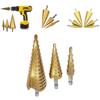 Versatile 3 Pcs 4-12/20/32mm Large Hss Steel Step Cone Drill Titanium Bit Hole Cutter Set For Various Materials
