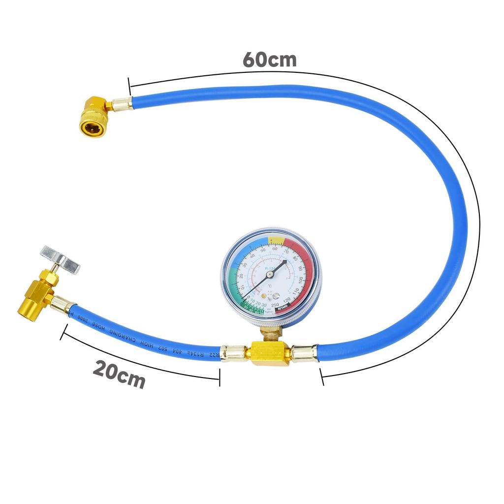 Zmayastar R134a Zm-240420-40 Air Conditioner Gas Charging Hose with Meter for Cars, Supplies,