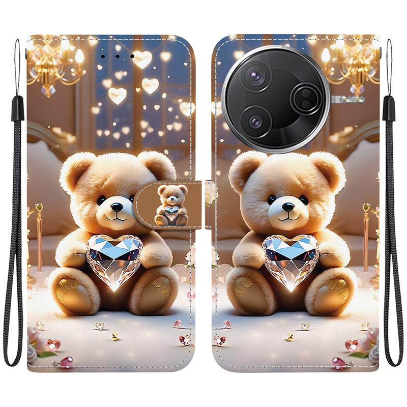 Animal Case Lion Panda Leather Phone Cover For Xiaomi Poco M7 C71 C75 F7 Ultra X7 Pro 5G Wallet Flip Card Magnetic Protect Cases