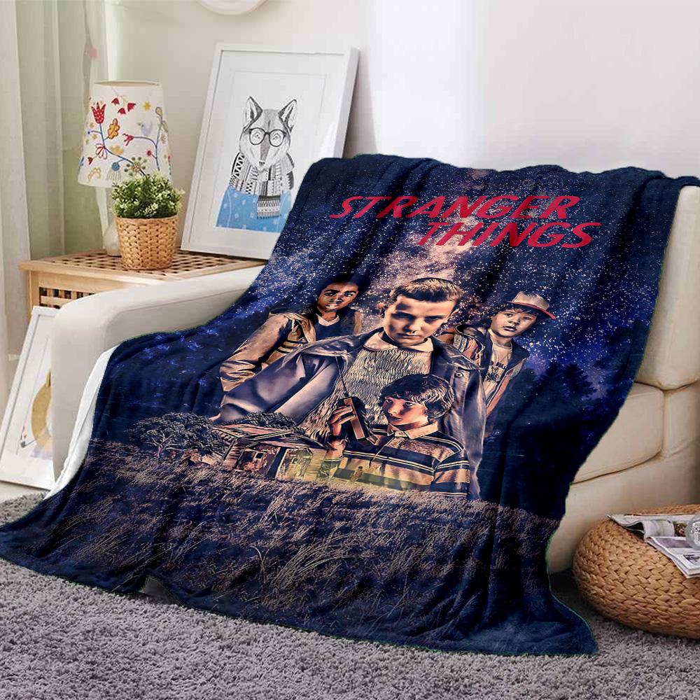 1pc Stranger Things Adventure flannel Blanket for Super Soft Cute Comfort Blanket for Travel Bedding Couch Sofa Blanket Y82527