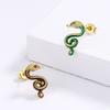 Domineering Exquisite Snake Earrings Asymmetric Women's Snake Earrings Colorful Handmade Enamel Jewelry Creative Party Jewelry
