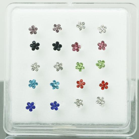 20/40Pcs/Box Women Flower  Nose Stud Body Piercing Jewelry