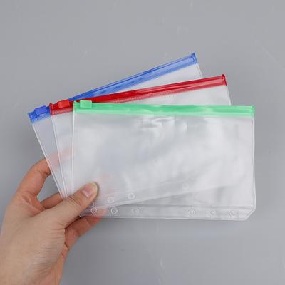 4 Stück A6 6-Loch-Bindertaschen, wasserdichte PVC-Umschläge, Reißverschluss-Bindertaschen