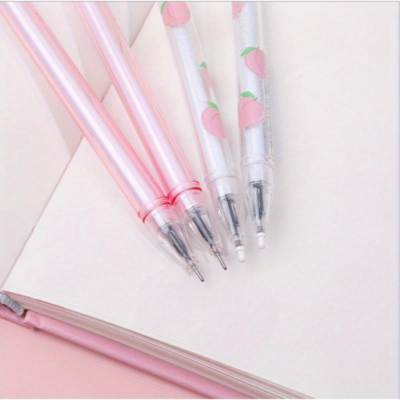 10pcs 0.5mm Small Fresh Peach Neutral Pen Stationery Sequin Black Signature Pen Creative Carbon Water Pen