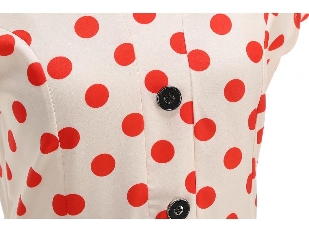 Polka Dot French Retro Hepburn Collar Dress 2025