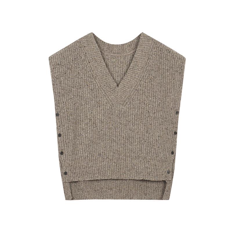 LESS 2024 Autumn V-Neck Sleeveless Sweater Vest