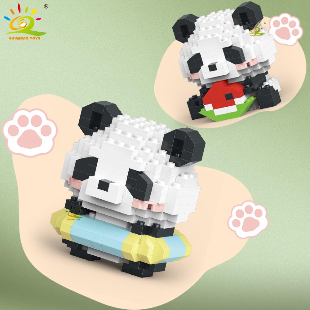 Mini Niedlicher Panda Mikrobausteine 3D Diamantmodell Tiersteine DIY Stadtbausteine für Kinder Kindergeschenk