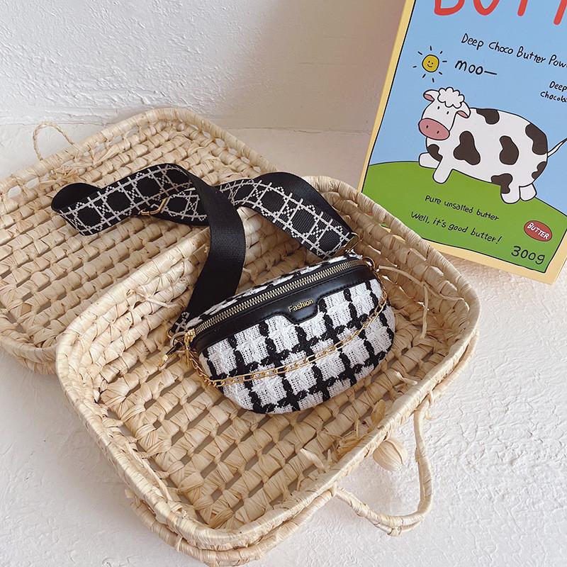 

Fashionable Children s Plaid Chest Bag Stylish Baby Coin Purse For Fall And Winter Trends белый