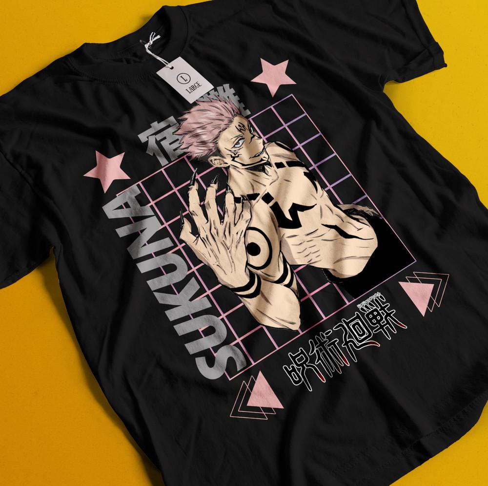 

Футболка Сукуна Футболка Годжо Сатору Футболка Магическая битва Футболка Тодзи Футболка Итадори Махорага S