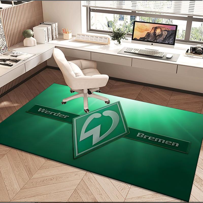 1 Stück Teppich Grün und Weiß Werder Teppich, Stuhlmatte, Bereichsteppich für Büro Schlafzimmer Wohnzimmer Schlafzimmer, Fußmatten Dekoration Weihnachtsgeschenke für Fans