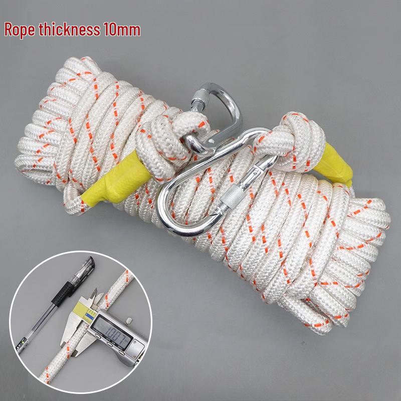 KaShiCong Steel Core Rescue & Safety Rope with Double Hooks 10m