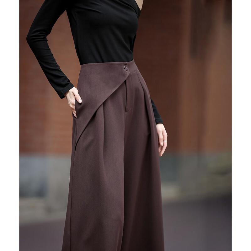 Demana Pleated Wide-Leg Casual Pants