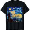 Surreal Starry Night British Shorthair Cat T-Shirt(2)