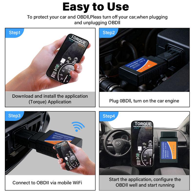 ELM327 V1.5 OBD2 Scanner Bluetooth/Wifi ELM 327 OBD Car Diagnostic Tool For Android /IOS PK Vgate Icar2 Code Reader