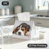 1pc Tissue Box, Minimalist Sleeping Beagle Puppy Calm Pattern, 2D Flat Printing, Blocks Dust, Strong And Firm, Tissue Dispenser, for Outdoor Use, 2D F