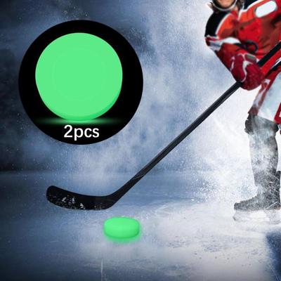 2x Hokejový puk Svítící ve tmě Luminiscenční Herní potřeby Samoosvětlující Vnitřní pro Děti Dospělé