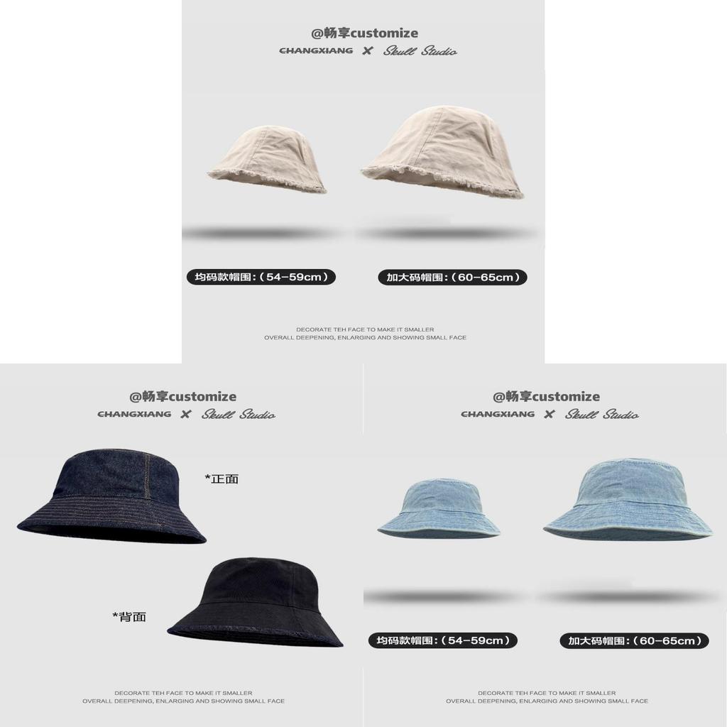 Fisherman Hat Large Size Cotton Sun Protection Wide Brim Summer Style For Casual Wear