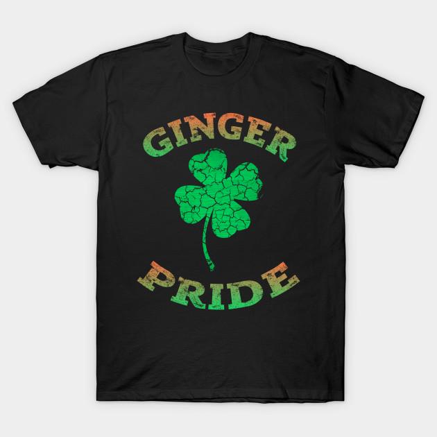 Men Black Print T-shirt Ginger Pride Shamrock Irish Clover Tshirt St Paddys Day Gifts No-Cut Transfer Paper Print Cotton Tshirt 2XL чёрный