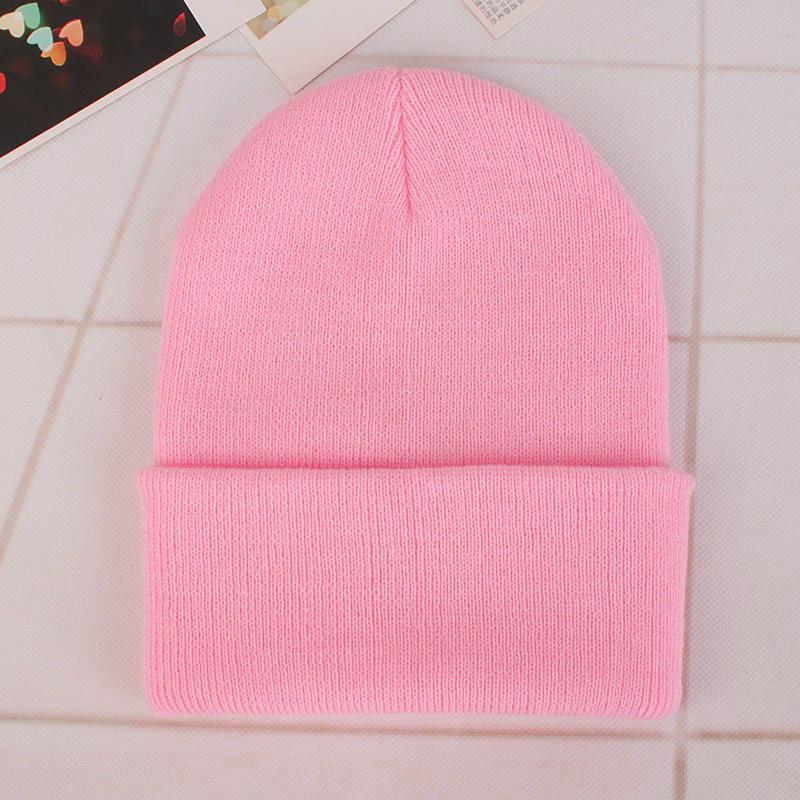 Solid Color Knitted Hat Harajuku Versatile Thin Wool Hat Autumn and Winter Bag Head Warm Melon Fur Hat Men's Cold Hat Women