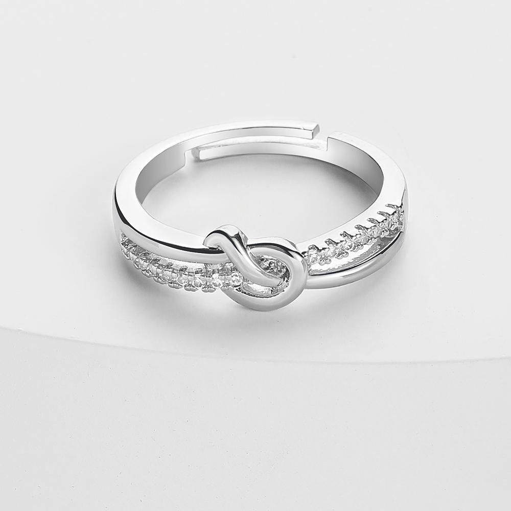 1999 New Fashion Girls Girlfriend Ring Open Ring Engraving Knot Ring Exquisite Jewelry Couple Set Ring