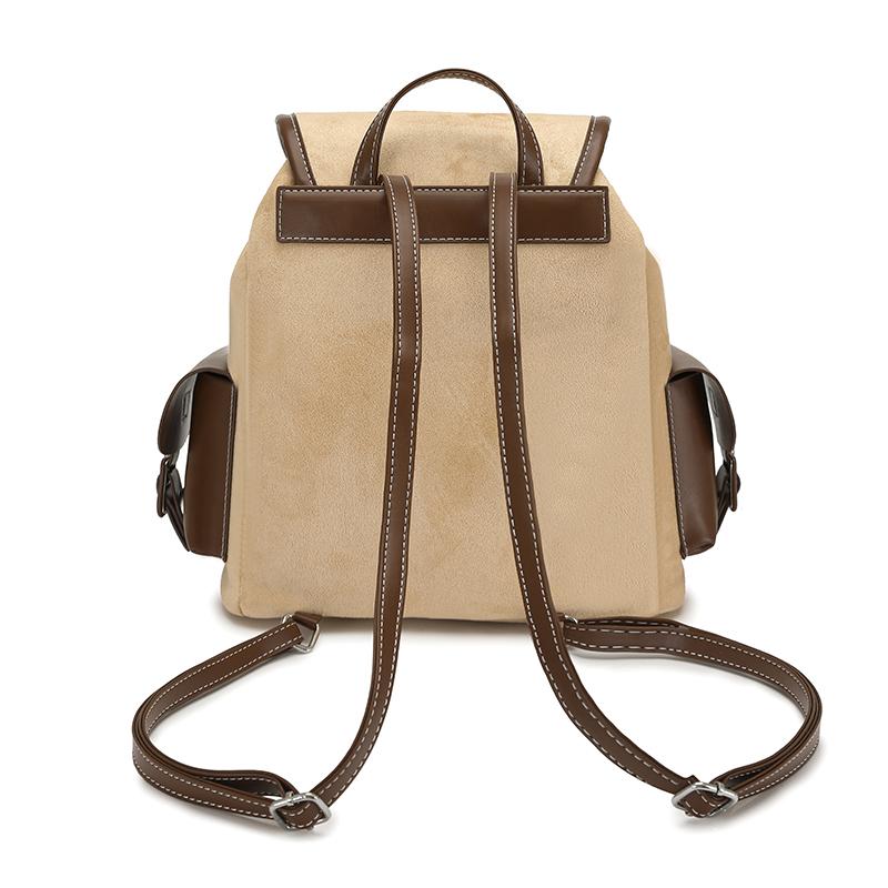 Vintage Color Block Backpack College Style Schoolbag Travel Backpack