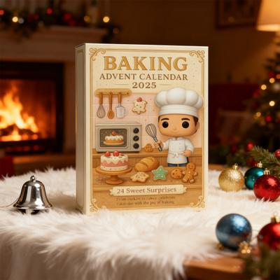 Yousheng Christmas Baking Advent Calendar 24-Day Countdown Seasonal Anticipation Calendar Home Decor Car Accessory
