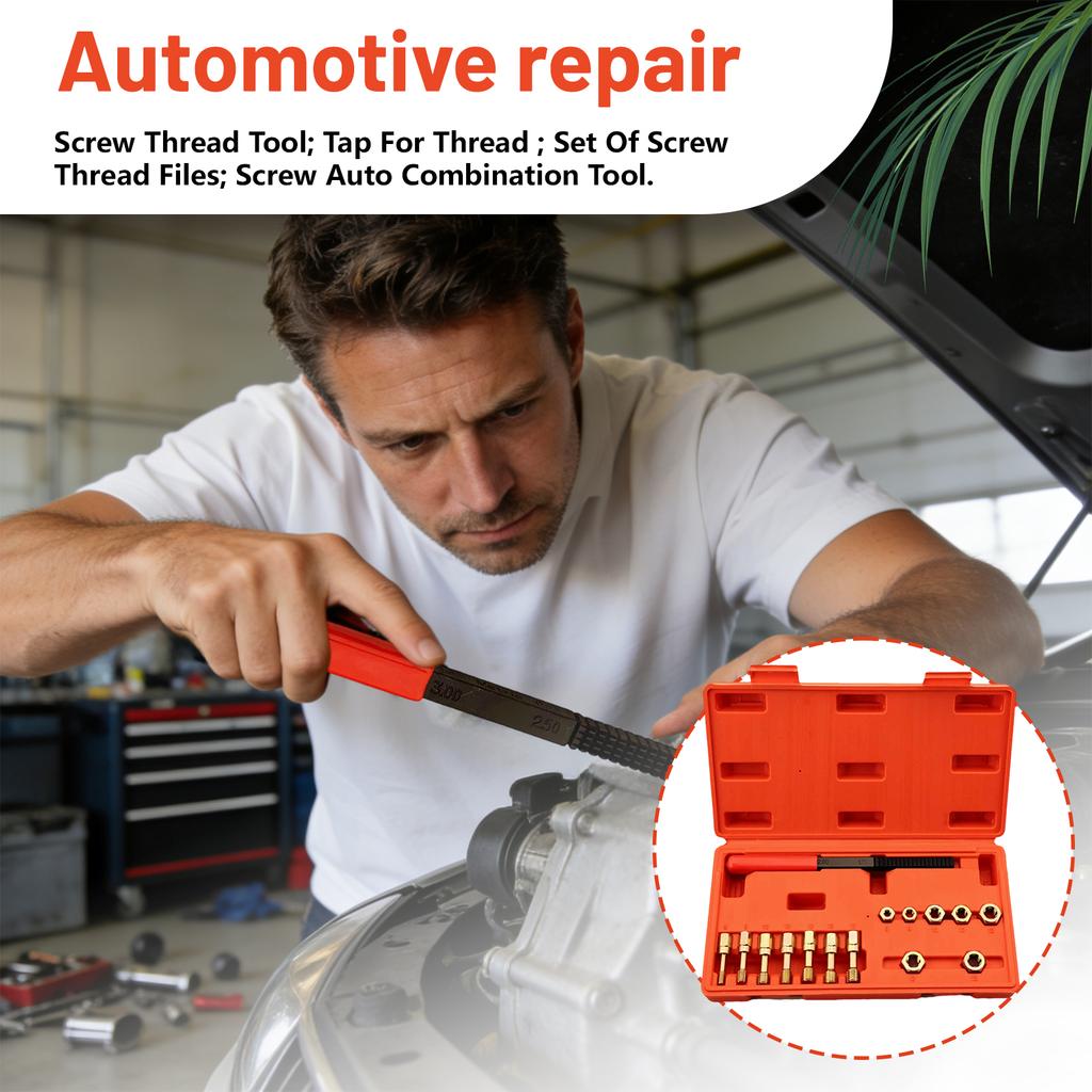 Screw Thread Tool; Tap For Thread ; Set Of Screw Thread  Files; Screw  Auto Combination Tool.
