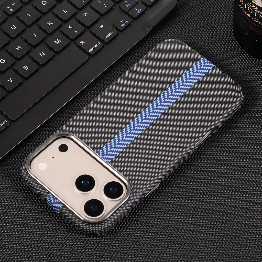 Kevlar Carbon Fiber Texture Magnetic Wireless Charger Phone Case for IPhone 18 Pro Max 17 16 15 14 13 12Pro 11 Air Shockproof Protection Cover