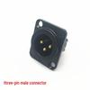 Gold-Plated Black Metal XLR Socket: Male & Female, 3-Core/4-Core/5-Core Options