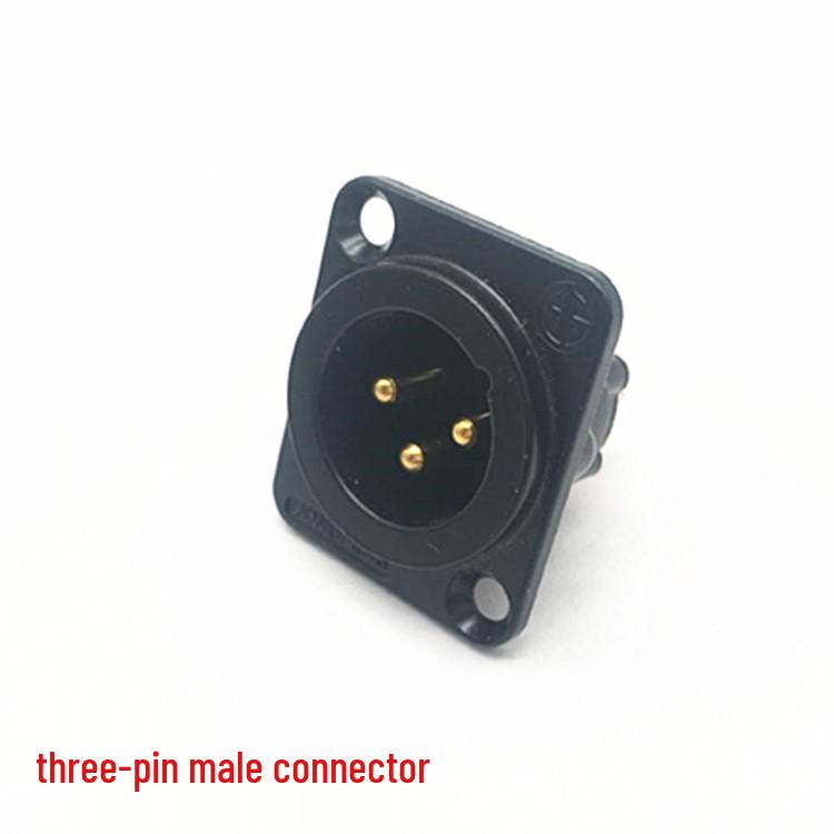 Gold-Plated Black Metal XLR Socket: Male & Female, 3-Core/4-Core/5-Core Options