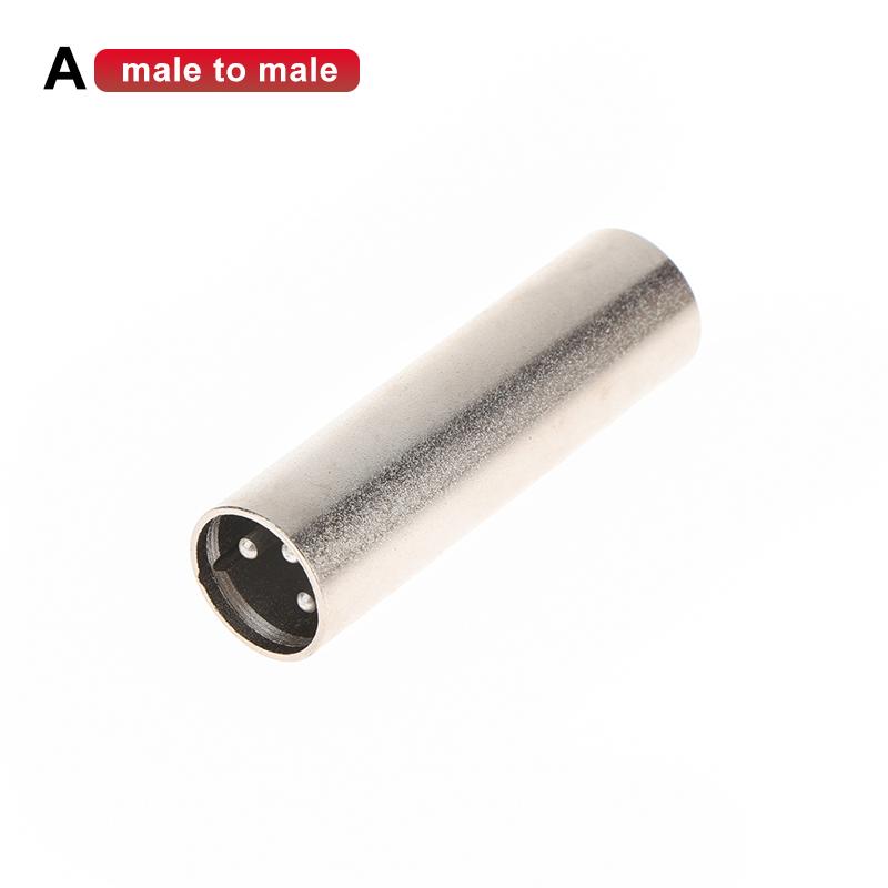 HOT 1Pc 3Pin XLR Female To Female SIM Card Audio Microphone Mic Adapter Connector XLR Male To Male XLR Male To Female Connectors