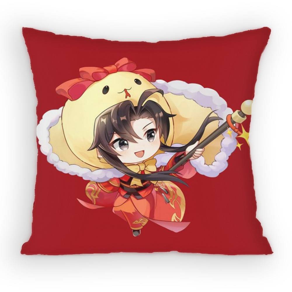 Grandmaster of DDemonic CCultivation PillowCase Antidustmite Pillowcase Invisible Zipper Silky Short Plush Sofa Cushion Cover